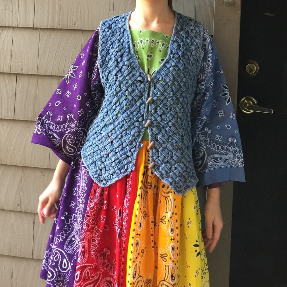 Vintage New Directions Denim Crochet Vest.-CA3